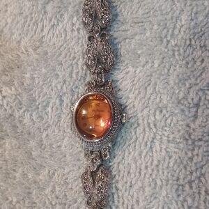 Lee Sands Amber Marcasite Watch